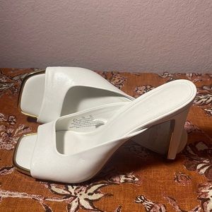 DKNY Gold-Tipped Open-Toe Pump